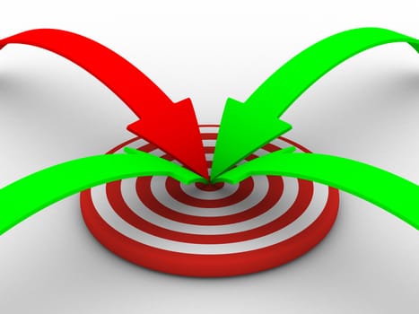 Movement direction to success. Isolated 3D image