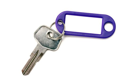 Blank tag and key isolated on white