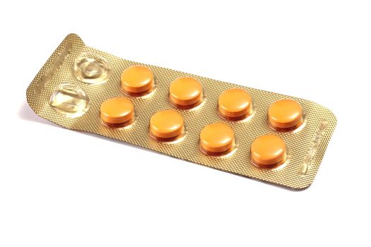 Set of pills isolated on white
