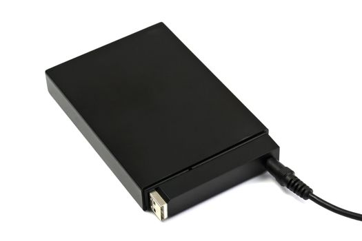 External hard drive on white background