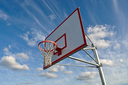 Basketball Hoop with Clouds