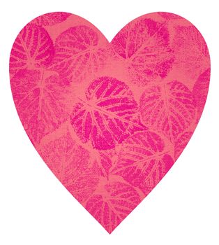 Valentine heart with red leaves, a holiday symbol