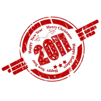 Year 2011, decorated rubber stamp symbol