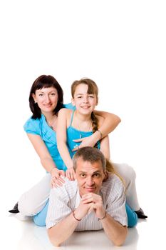 Happy Family with kid together isolated on white