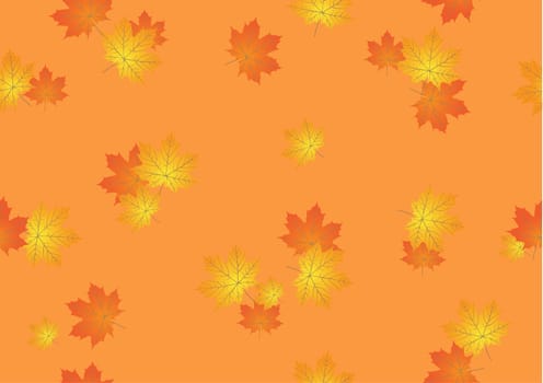 seamless background from autumn maple leaves vector