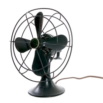 black fan spinning to keep you cool this summer.
