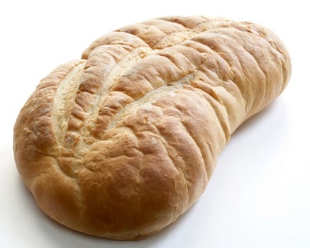The Georgian light bread broken on a white background