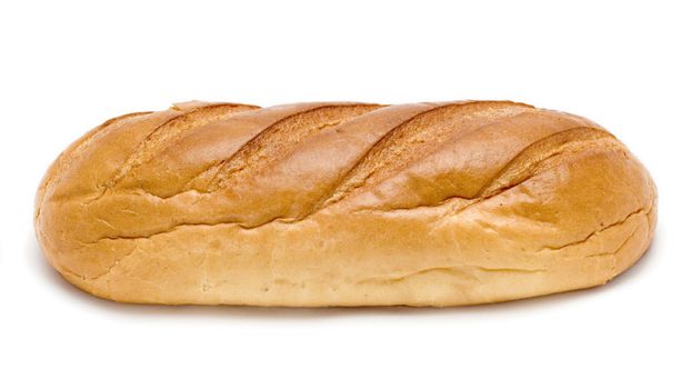 Loaf of white Style Bread Isolated on White with a Clipping Path.