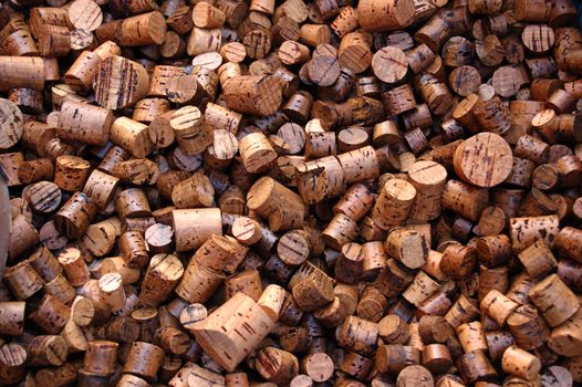 Large number of used wine corks. Good for background.