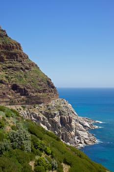 Scenic Chapman's Peak Drive, Cape Peninsula, South Africa.