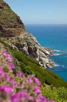 Scenic Chapman's Peak Drive, Cape Peninsula, South Africa.