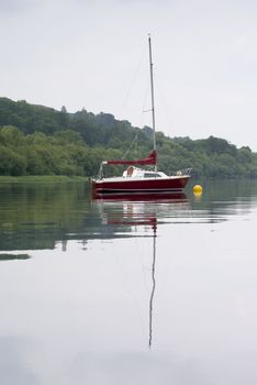 Sailing boat on Llyn Tegid (Bala Lake) Wales