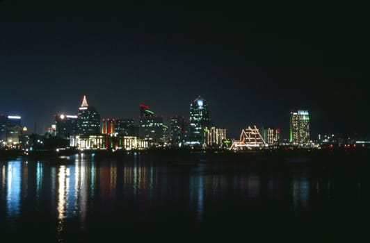 Night view of San Diego skyline