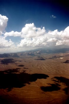 View of California landscape from air