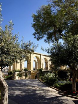 Upper Barrakka Gardens overlooking the Grand Harbour in Valletta in Malta Europe