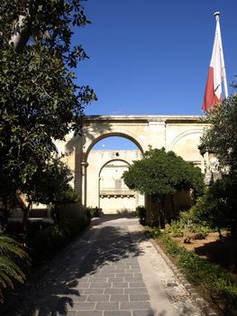 Upper Barrakka Gardens overlooking the Grand Harbour in Valletta in Malta Europe