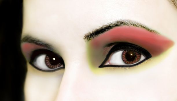 Detail of glamorous and very beautiful feminine eyes     