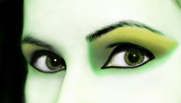 Detail of glamorous and very beautiful feminine eyes     