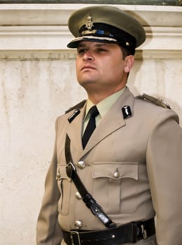 Man in military or police uniform in Malta