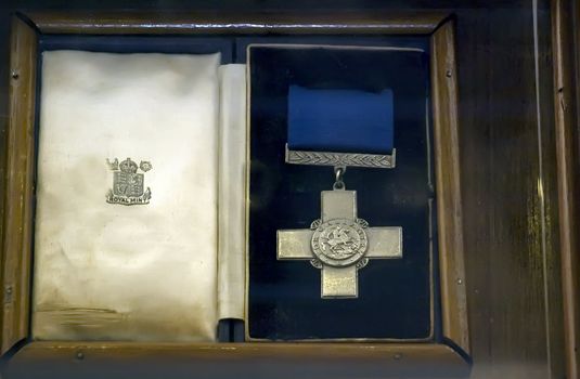 The original George Cross medal awarded to the whole island of Malta on 15th April 1942 for outstanding heroism at war