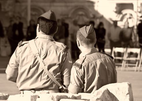 King's Own Malta Regiment officers on duty
