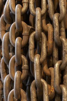 texture of rusty steel chain