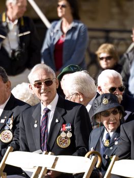 War veterans during reenactment of the awarding the George Cross medal to the whole island of Malta on 15th April 1942