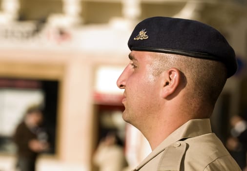 Man in military or police uniform in Malta