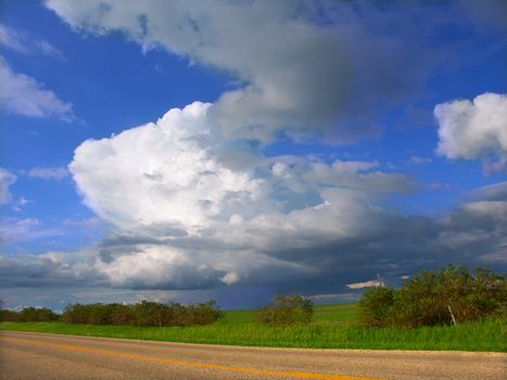 A thunderstorm sweeps across the landscape of northern Illinois.