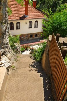 house downstairs in old orthodox Gornjak Monastery in Serbia