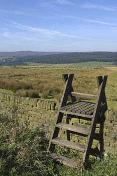 Stile in Peak District National Park Derbyshire England