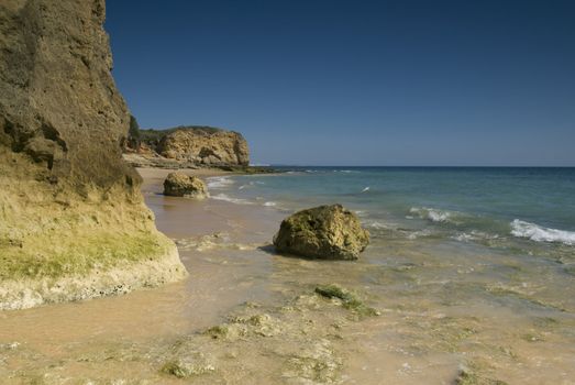Oura Beach & cliffs in Albufeira, Portugal - landscape orientation