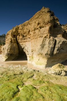 Oura Beach & cliffs in Albufeira, Portugal - portrait orientation