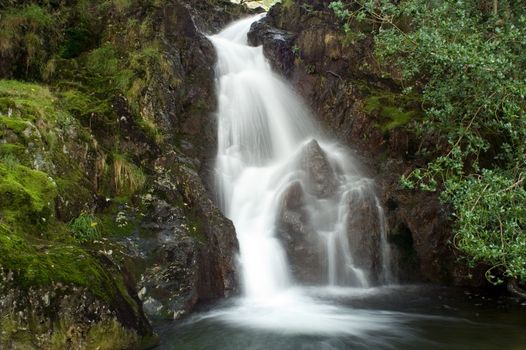 Waterfall above Craflwyn in Wales - portrait orientation