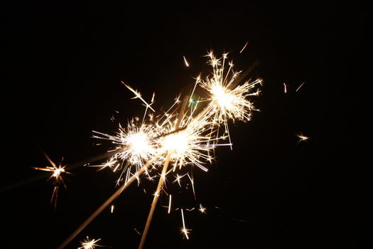 burning sparkler on New Year�s Eve