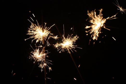 burning sparkler on New Year�s Eve