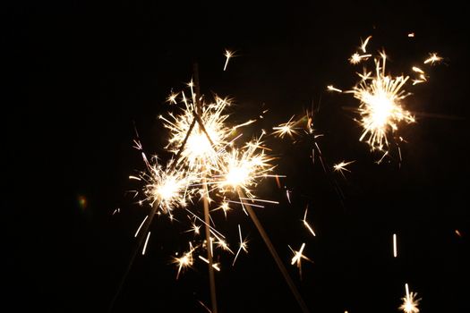 burning sparkler on New Years Eve