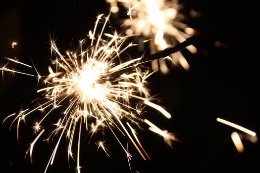 burning sparkler on New Year�s Eve