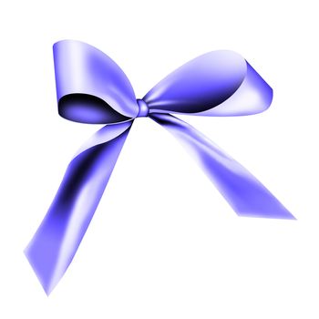 A blue ribbon with a knot isolated on white