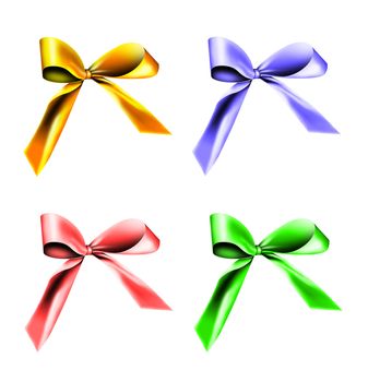 colorful ribbons with a knot isolated on white