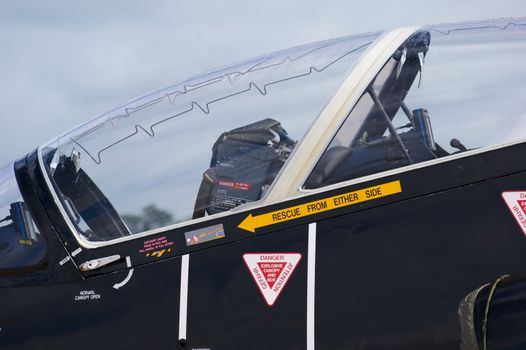 Close up of Royal Air Force Hawk Jet Trainer