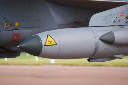 Close up of missile mounted on Tornado Jet Fighter