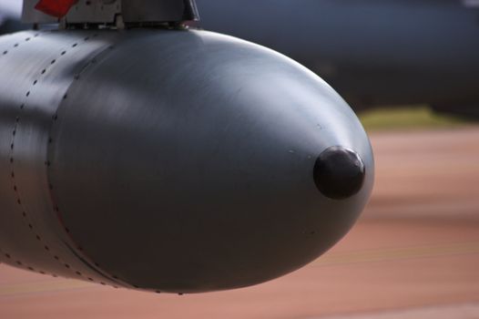 Close up of missile mounted on Tornado Jet Fighter