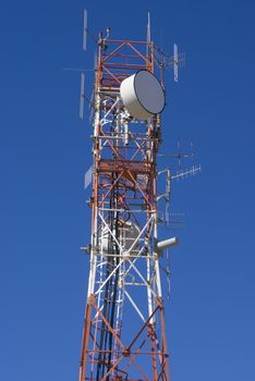 Mobile phone & satellite telecommunications tower - portrait orientation