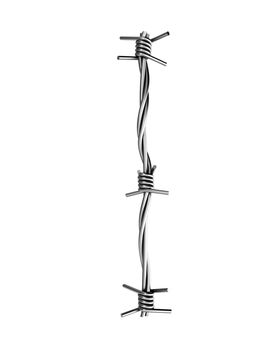 Letter I made from barbed wire
