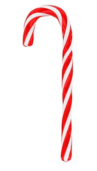 Traditional christmas candy cane isolated on white background vertical