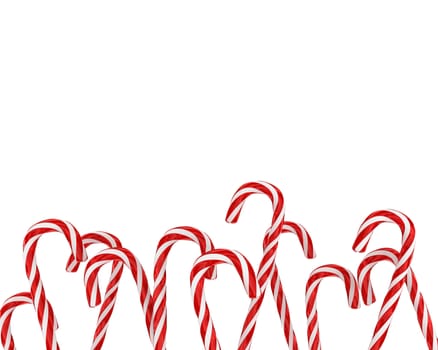 A lot of christmas candies isolated on white background