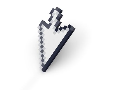 Cursor standing isolated on white background