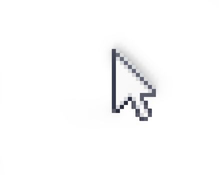 Cursor top view isolated on white background