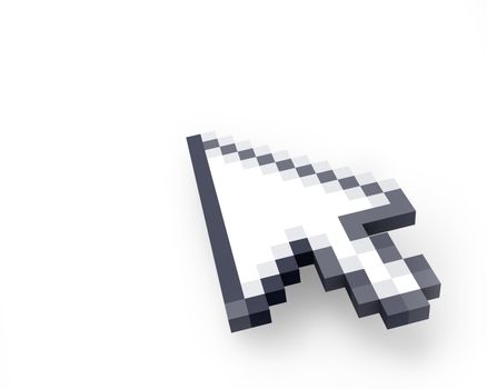 Cursor in perspective isolated on white background